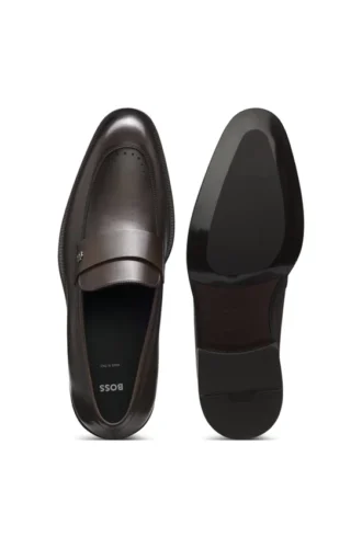 Leder-Loafer mit Double-B-Monogramm-Verzierung