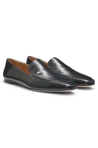 Leder-Loafer mit eckiger Zehenpartie