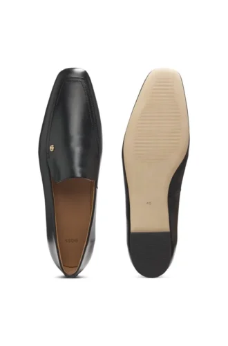 Leder-Loafer mit eckiger Zehenpartie