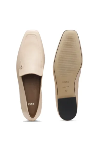 Leder-Loafer mit eckiger Zehenpartie