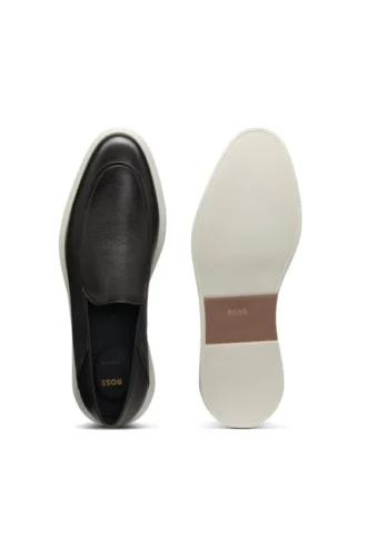 Leder-Loafer mit Gummi-Außensohle