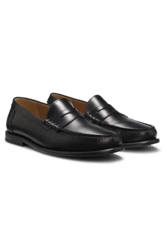 Leder-Loafer mit Penny-Einfassung