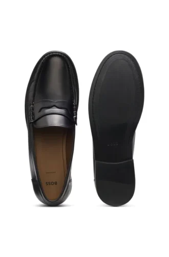 Leder-Loafer mit Penny-Einfassung