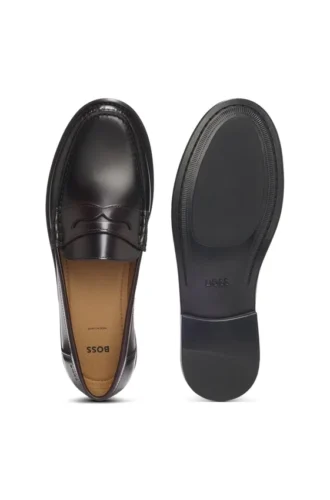 Leder-Loafer mit Penny-Einfassung
