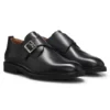 Leder-Monkstrap-Schuhe mit Brogue-Details