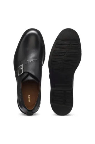 Leder-Monkstrap-Schuhe mit Brogue-Details