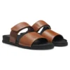 Leder-Slides mit Klettverschluss
