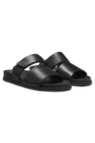 Leder-Slides mit Klettverschluss