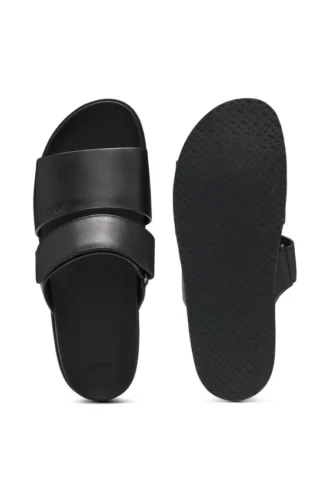 Leder-Slides mit Klettverschluss