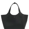 Leder-Tote-Bag mit metallischem Logo-Schriftzug