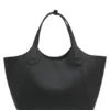 Leder-Tote-Bag mit metallischem Logo-Schriftzug