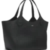 Leder-Tote-Bag mit metallischem Logo-Schriftzug