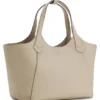 Leder-Tote-Bag mit metallischem Logo-Schriftzug