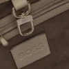 Leder-Tote-Bag mit metallischem Logo-Schriftzug
