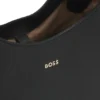 Leder-Tote-Bag mit metallischem Logo-Schriftzug