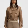 Lederjacke im Trenchcoat-Stil