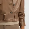 Lederjacke im Trenchcoat-Stil