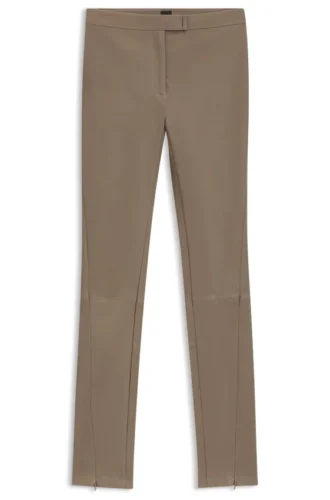 Lederleggings mit Logo-Hakenverschluss