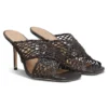 Ledersandalen mit gewebtem Obermaterial