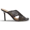 Ledersandalen mit gewebtem Obermaterial
