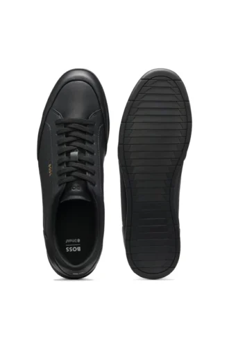Ledersneaker mit Folienlogo