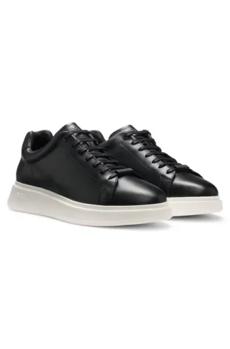 Ledersneaker mit Gummi-Außensohle