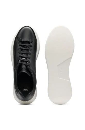Ledersneaker mit Gummi-Außensohle