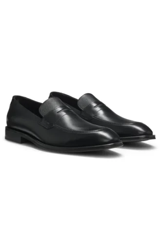 Loafer aus Leder mit strukturierter Zunge