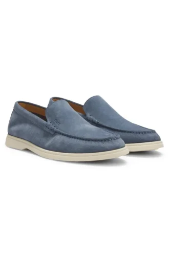 Loafer aus Wildleder mit geprägtem Logo
