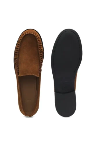 Loafer aus Wildleder mit Rüschen