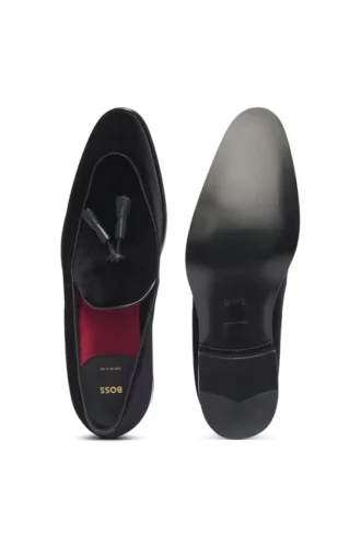 Loafer mit Quastenbesatz aus Samt