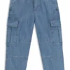 Locker sitzende Kinderjeans aus blauem Ripstop-Denim