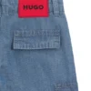 Locker sitzende Kinderjeans aus blauem Ripstop-Denim