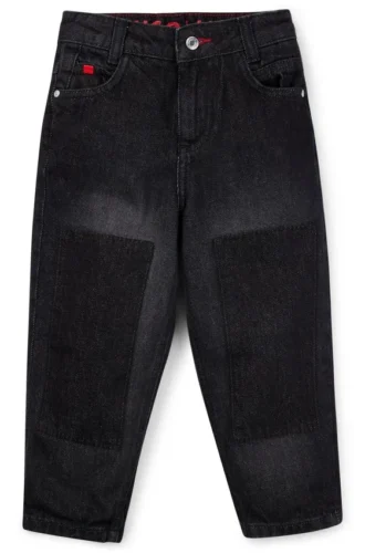 Locker sitzende Kinderjeans aus schwarzem Denim