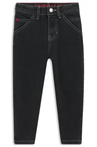 Locker sitzende Kinderjeans aus schwarzem Denim