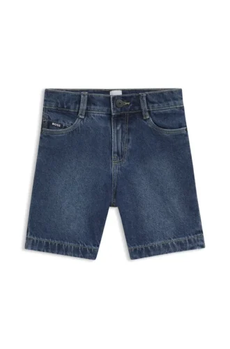 Locker sitzende Shorts für Kinder aus blauem Baumwoll-Denim
