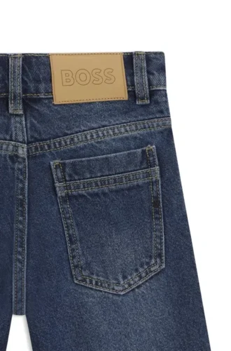 Locker sitzende Shorts für Kinder aus blauem Baumwoll-Denim