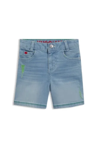 Locker sitzende Shorts für Kinder aus blauem Denim