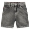 Locker sitzende Shorts für Kinder aus schwarzem Denim