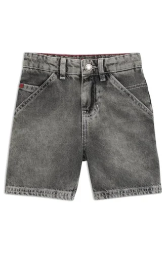 Locker sitzende Shorts für Kinder aus schwarzem Denim
