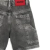Locker sitzende Shorts für Kinder aus schwarzem Denim