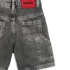 Locker sitzende Shorts für Kinder aus schwarzem Denim