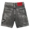 Locker sitzende Shorts für Kinder aus schwarzem Denim