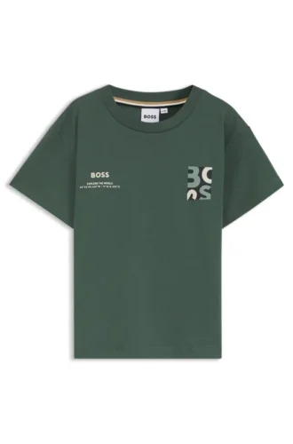Locker sitzendes Baumwoll-T-Shirt für Kinder mit Logo-Motiv