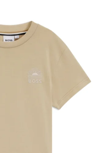 Locker sitzendes Baumwoll-T-Shirt für Kinder mit Logo-Motiv
