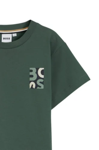 Locker sitzendes Baumwoll-T-Shirt für Kinder mit Logo-Motiv
