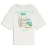 Locker sitzendes Baumwoll-T-Shirt für Kinder mit Sportmotiv