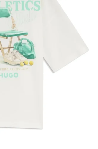 Locker sitzendes Baumwoll-T-Shirt für Kinder mit Sportmotiv