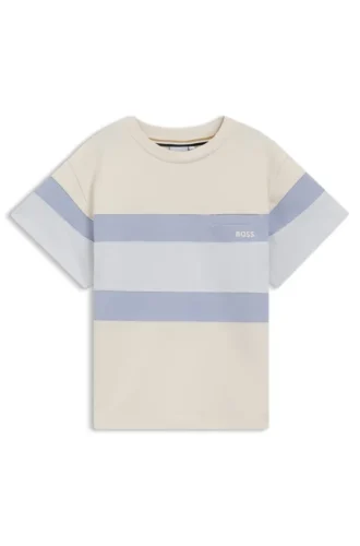 Locker sitzendes Kinder-T-Shirt mit Colour-Block-Streifen