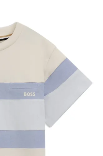 Locker sitzendes Kinder-T-Shirt mit Colour-Block-Streifen